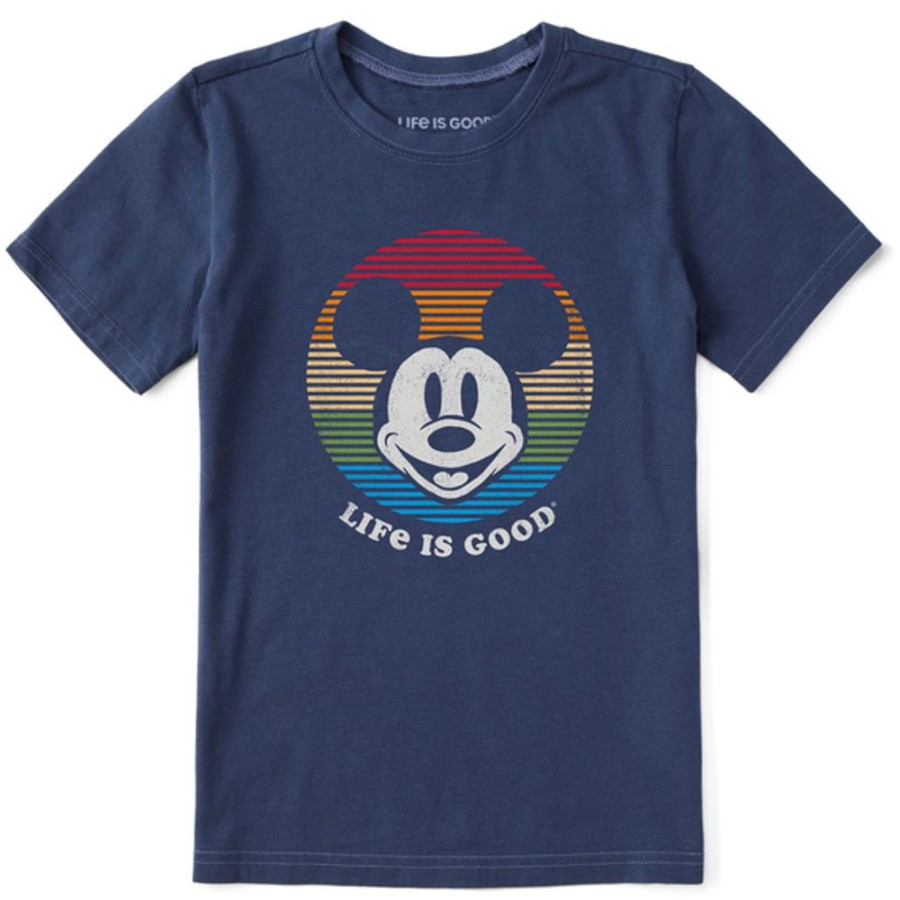 Kids Life is Good Graphic Tees | Kids Clean Willie Stripes Circle Crusher Tee Darkest Blue