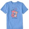 Kids Life is Good Graphic Tees | Kids Fox Love Crusher Tee Cornflower Blue