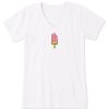 Women Life is Good Graphic Tees | Women'S Quirky Watermeloncicle Crusher Vee Cloud White