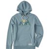 Men Life is Good Sweatshirts & Hoodies | Men'S Nordic Mountain Vista Simply True Fleece Hoodie Smoky Blue