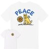 Men Life is Good Graphic Tees | Men'S Rocket Sunflower Peace Short Sleeve Tee Cloud White