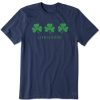 Men Life is Good Graphic Tees | Men'S Three Shamrocks Crusher Tee Darkest Blue