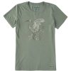 Women Life is Good Graphic Tees | Women'S Dreamy Egret Crusher Tee Moss Green