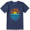 Kids Life is Good Graphic Tees | Kids Quirky Sun Ocean Sunny Side Up Crusher Tee Darkest Blue