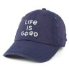 Men Life is Good Hats | Life Is Good Paw Print Sunwashed Chill Cap Darkest Blue