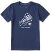 Kids Life is Good Graphic Tees | Kids Lacrosse Crusher Tee Darkest Blue