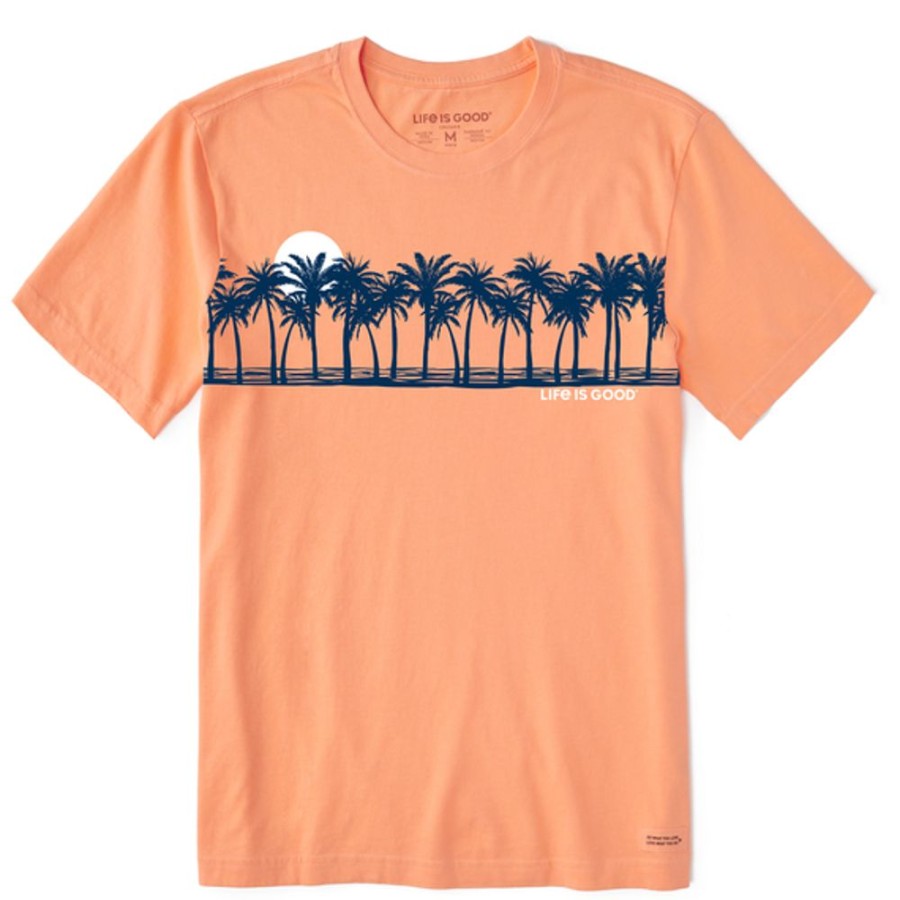 Men Life is Good Graphic Tees | Men'S Palm Sea Stripe Crusher-Lite Tee Canyon Orange