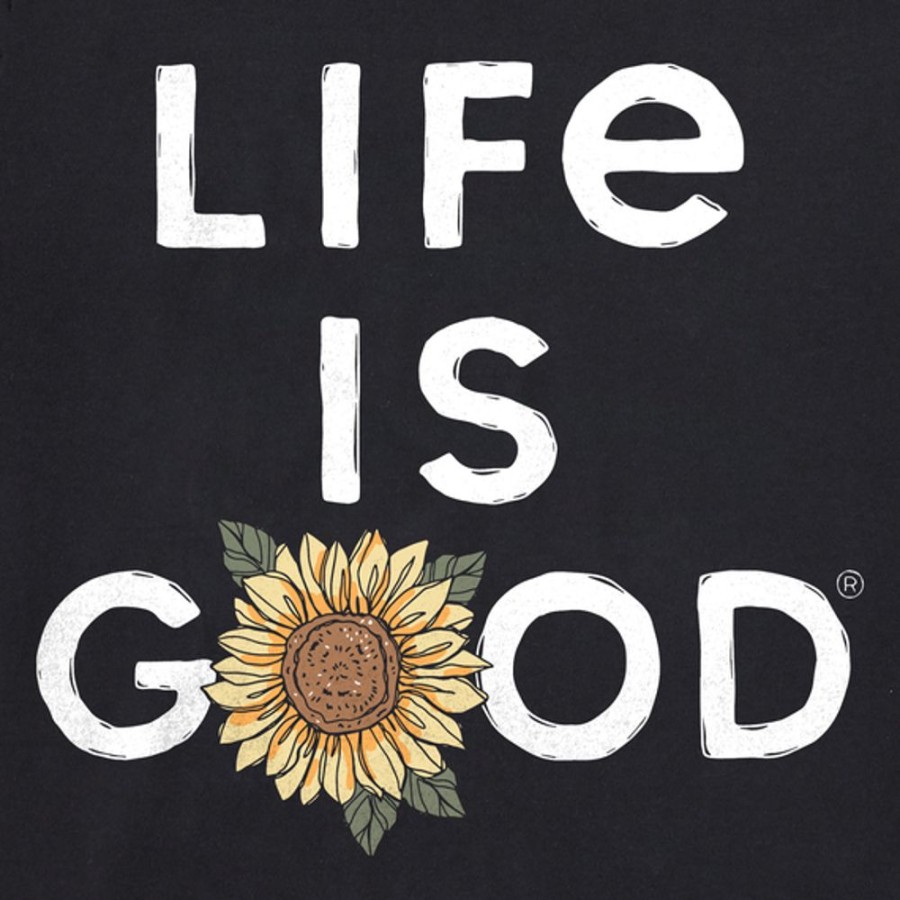 Women Life is Good Sweatshirts & Hoodies | Women'S Branded Stacked Lig W Sunflower Simply True Fleece Hoodie Jet Black