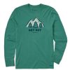 Men Life is Good Graphic Tees | Men'S Get Out Landscape Long Sleeve Crusher Tee Spruce Green