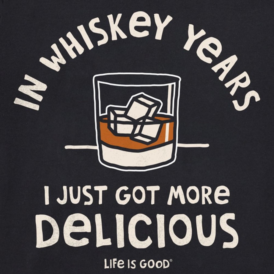 Men Life is Good Graphic Tees | Men'S Naive Whiskey Years Crusher Tee Jet Black