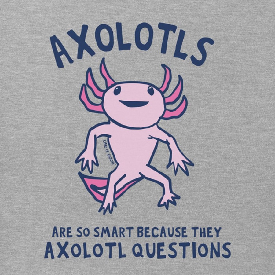 Kids Life is Good Graphic Tees | Kids Axolotls Questions Crusher Tee Heather Gray