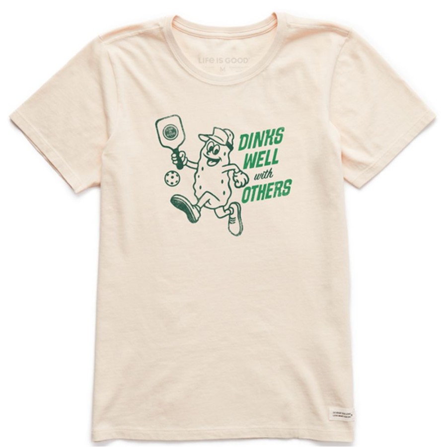 Home Life is Good Pickleball | Women'S Matchbook Dinks Well Crusher Tee Putty White