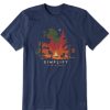 Men Life is Good Graphic Tees | Men'S Simplify Campfire Short Sleeve Tee Darkest Blue