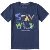 Kids Life is Good Graphic Tees | Kids Stay Wild Crusher Tee Darkest Blue