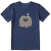 Kids Life is Good Graphic Tees | Kids Quirky Wild Heart Sea Lions Crusher Tee Darkest Blue