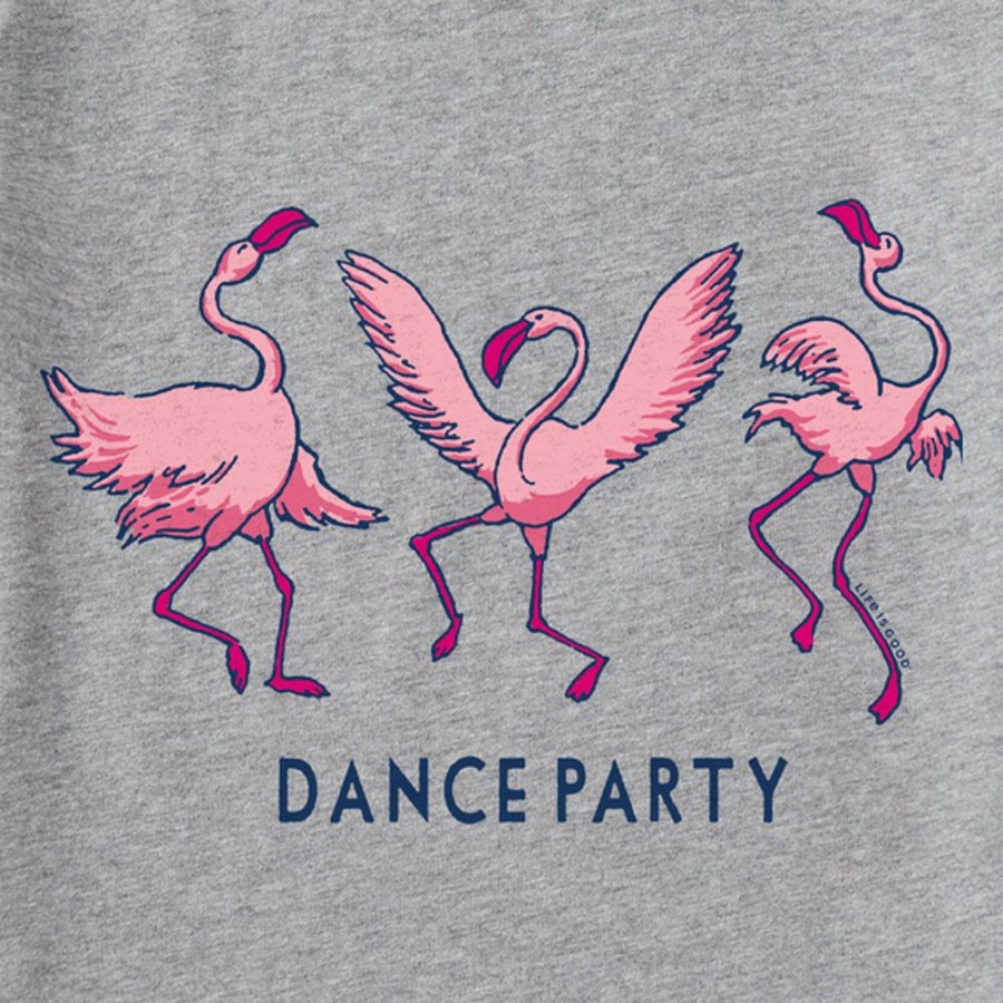 Kids Life is Good Graphic Tees | Kids Flamingo Dance Party Crusher Tee Heather Gray