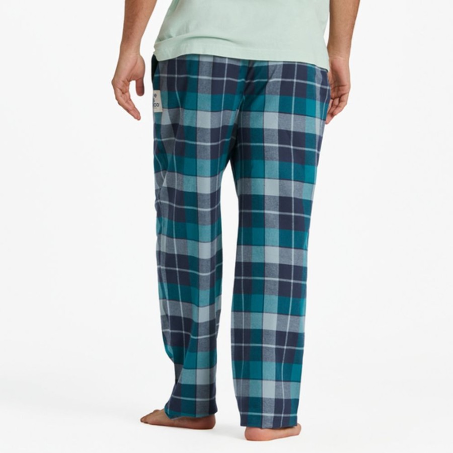 Men Life is Good Lounge & Sleepwear | Men'S Smoky Mallard Plaid Classic Sleep Pant Smoky Blue