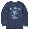 Kids Life is Good Graphic Tees | Kids Mathalotyl Long Sleeve Crusher Tee Darkest Blue