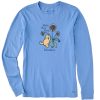 Women Life is Good Graphic Tees | Women'S Winnie Make Your Own Sunshine Long Sleeve Crusher Tee Cornflower Blue