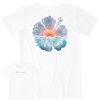 Women Life is Good Graphic Tees | Women'S Under Watercolor Hibiscus Short Sleeve Tee Cloud White