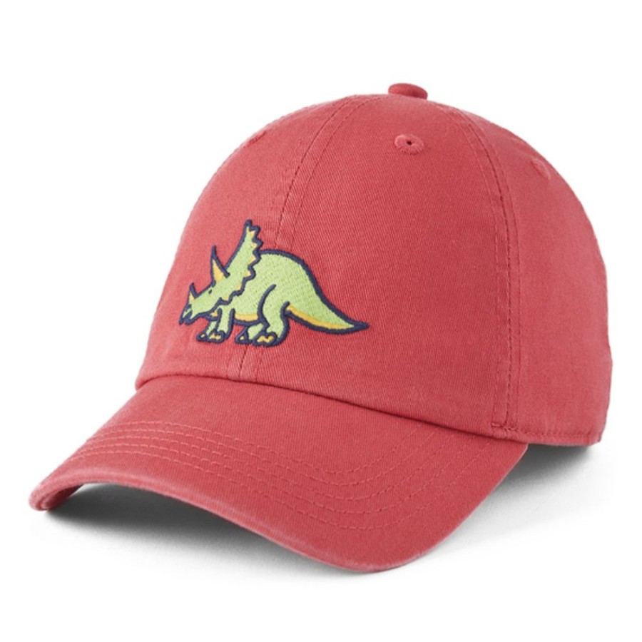 Women Life is Good Hats | Kids Lig Triceratops Kids Chill Cap Faded Red