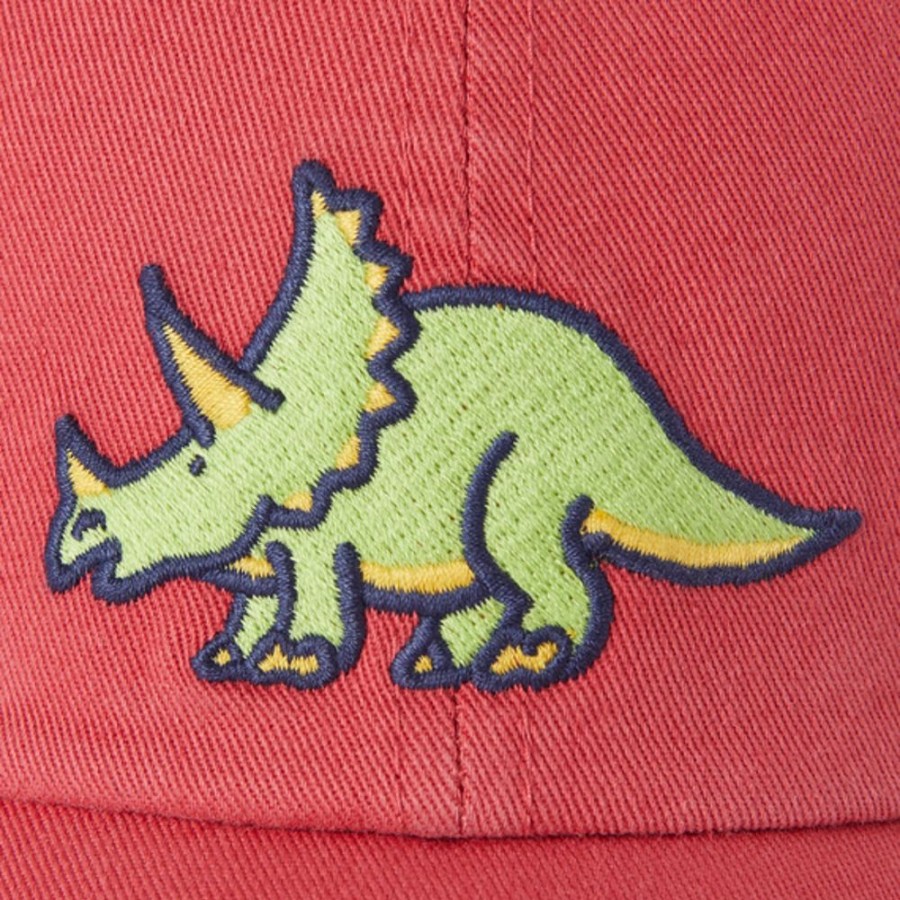 Women Life is Good Hats | Kids Lig Triceratops Kids Chill Cap Faded Red