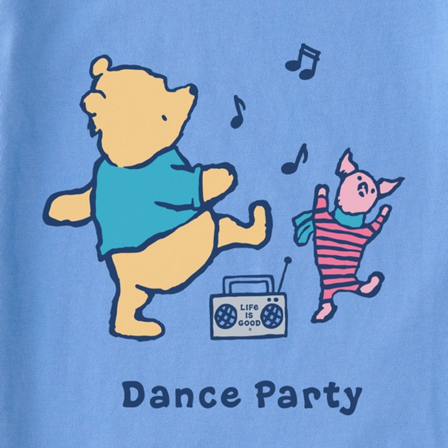 Kids Life is Good Graphic Tees | Kids Winnie & P Dance Party Crusher Tee Cornflower Blue