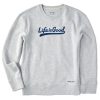 Women Life is Good Sweatshirts & Hoodies | Women'S Branded Athletic Ballyard Script Simply True Fleece Crew Light Heather Gray