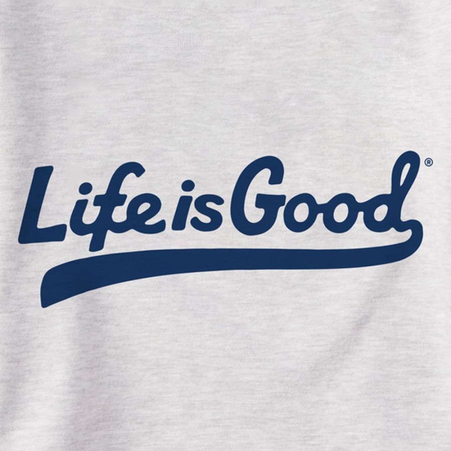 Women Life is Good Sweatshirts & Hoodies | Women'S Branded Athletic Ballyard Script Simply True Fleece Crew Light Heather Gray