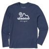 Men Life is Good Graphic Tees | Men'S Tribal Mountain Long Sleeve Crusher Tee Darkest Blue