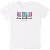 Women Life is Good Graphic Tees | Women'S Beach Chair Stripe Crusher Tee Cloud White