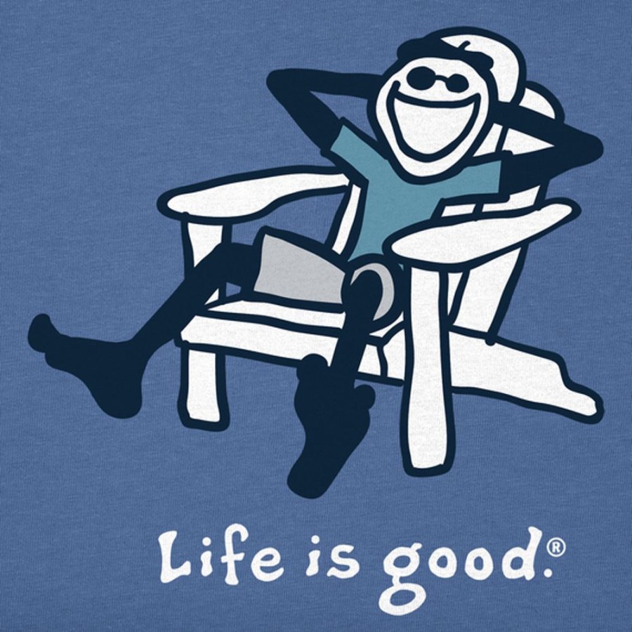 Men Life is Good Graphic Tees | Men'S Adirondack Jake Crusher Tee Vintage Blue