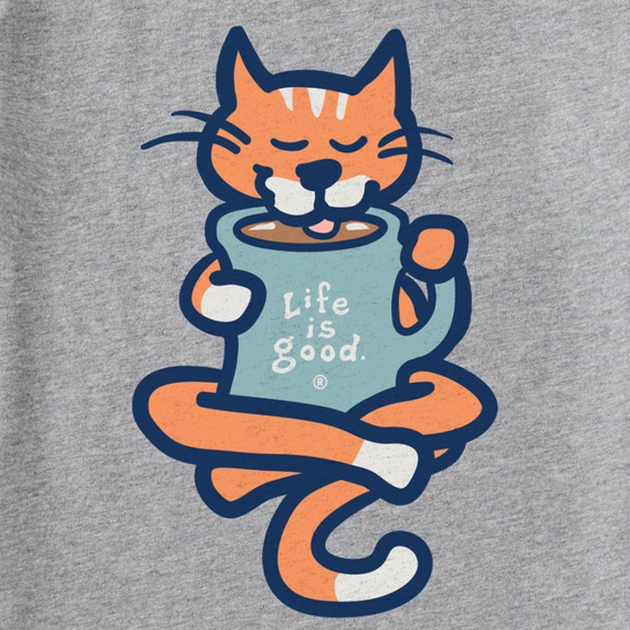 Men Life is Good Graphic Tees | Men'S Vintage Al With Coffee Crusher Tee Heather Gray