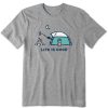 Men Life is Good Graphic Tees | Men'S Tent Toast Short Sleeve Tee Heather Gray