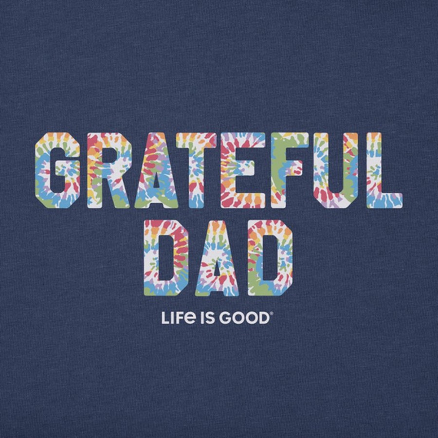 Men Life is Good Sweatshirts & Hoodies | Men'S Grateful Dad Tie Dye Simply True Fleece Hoodie Darkest Blue