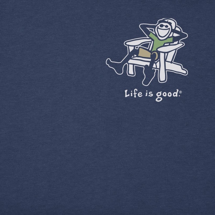 Men Life is Good Graphic Tees | Men'S Adirondack Jake Crusher Tee Darkest Blue