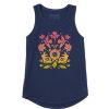 Women Life is Good Graphic Tees | Women'S Easter Garden Sleeveless High-Low Crusher Tank Darkest Blue