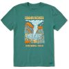 Men Life is Good Graphic Tees | Men'S Groovy Yellowstone Poster Crusher Tee Spruce Green