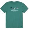 Men Life is Good Graphic Tees | Men'S Vintage Pine Sunset Weekend On The Water Crusher Tee Spruce Green