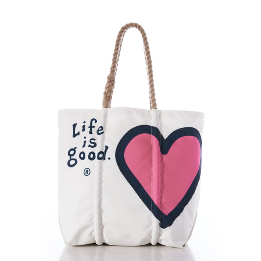 Women Sea Bags Bags, Backpacks & Totes | Sea Bags Vintage Heart Tote Cloud White