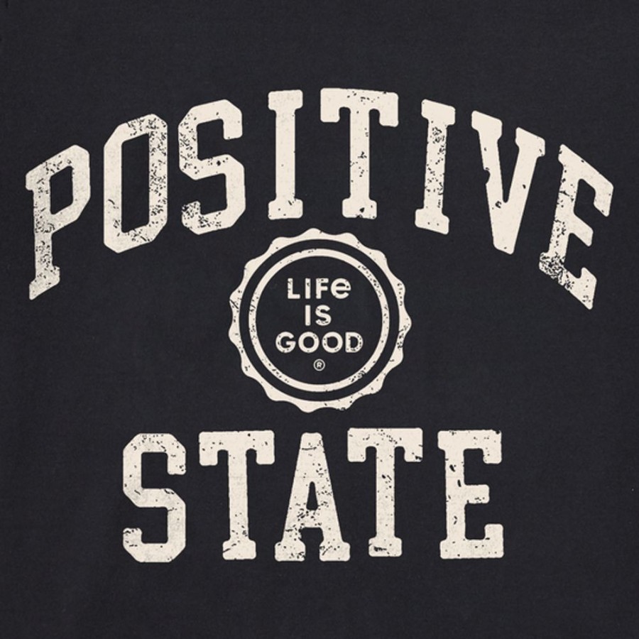 Women Life is Good Sweatshirts & Hoodies | Women'S Positive State Simply True Fleece Crew Jet Black