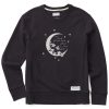 Women Life is Good Sweatshirts & Hoodies | Women'S Clean Willie Fill Your Heart Moon Simply True Fleece Crew Jet Black