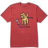 Men Life is Good Graphic Tees | Men'S Rocket Driver Crusher Tee Faded Red