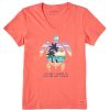 Women Life is Good Graphic Tees | Women'S Best Things Sea Turtle Beach Short Sleeve Vee Mango Orange