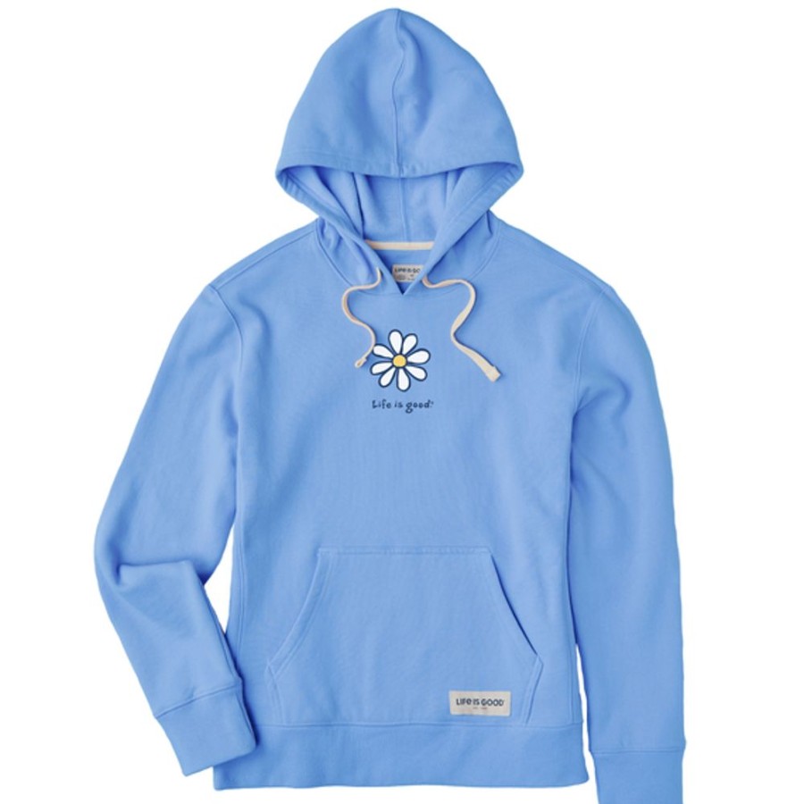 Women Life is Good Sweatshirts & Hoodies | Women'S Lig Daisy Simply True Fleece Hoodie Cornflower Blue