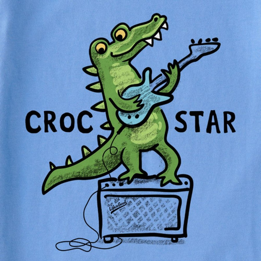 Kids Life is Good Graphic Tees | Kids Shady Croc Star Crusher Tee Cornflower Blue