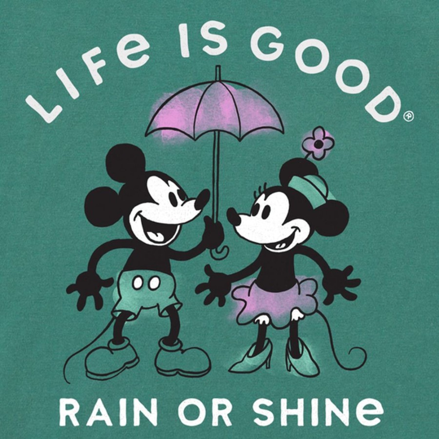 Women Life is Good Boxy Tees | Women'S Watercolor Willie Rain Or Shine Boxy Crusher Tee Spruce Green