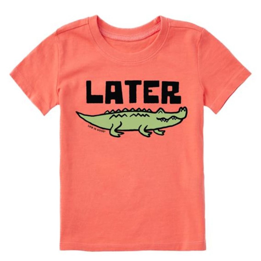 Kids Life is Good | Toddler Later Gator Crusher Tee Mango Orange