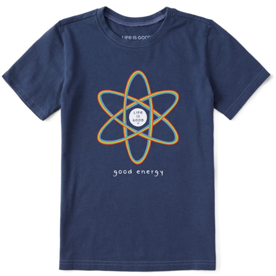 Kids Life is Good Graphic Tees | Kids Atomic Good Energy Crusher Tee Darkest Blue