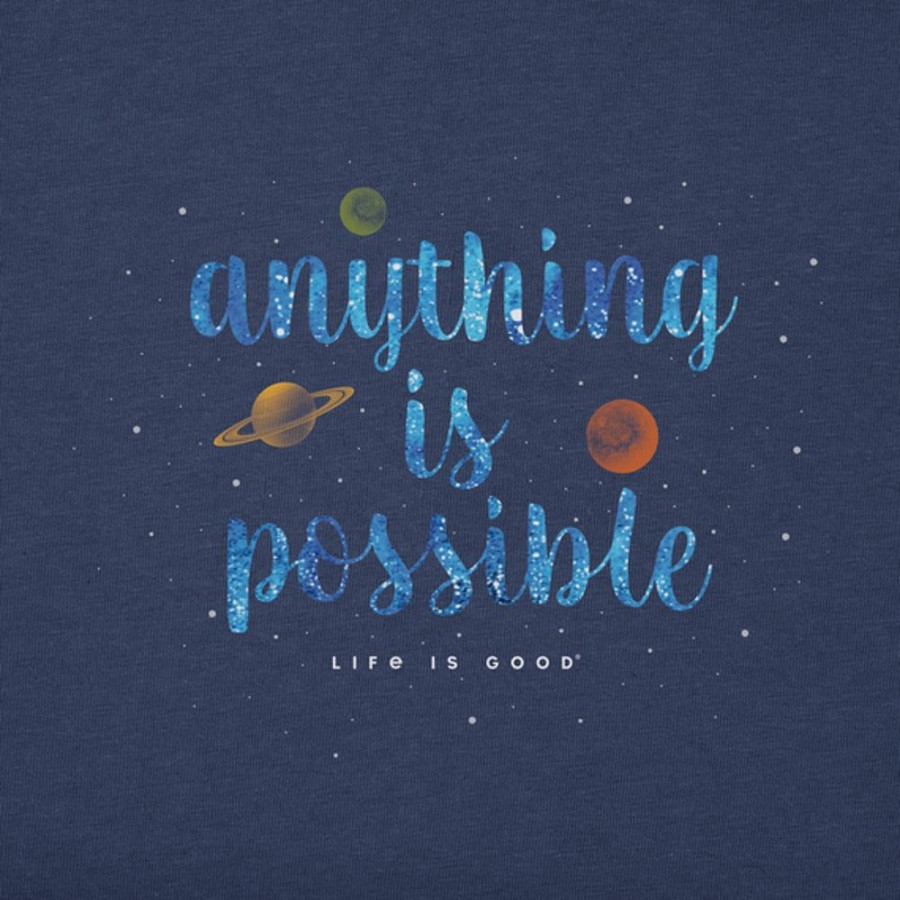 Kids Life is Good Graphic Tees | Kids Anything Is Possible Crusher Tee Darkest Blue